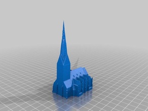 st peter's church hamburg - germany buildings & structures board boardgame boardgames accessories game games building miniature miniatures model modeling scale scan scanner scanning tabletop gaming 3d print model - Mito3D