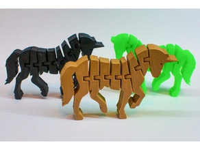flexi-unicorno & flexi-cavallo gli animali domestici articolare articolato figura flexi cavallo unicorno 3d print model - Mito3D