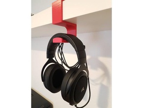 headphone mount ikea lack audio headphones hanger holder hook ikeahack hack 3d print model - Mito3D