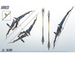 overwatch - hanzo bow props arrow cosplay 3d print model - Mito3D