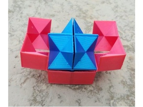 twin spiky stellated dodecahedron infinity cube magic flexible folding yoshimoto filament printing math art 3d print model - Mito3D