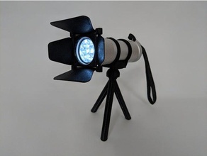 show flashlight tripod decor holder flash light lamp lampshade led spotlight 3d print model - Mito3D