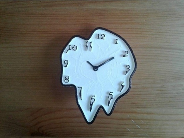 dalí como el derretimiento de la cara del reloj placa las esculturas dali 3D print model - Mito3D