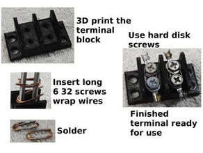 two wire terminal strip electronics 3d print model - Mito3D