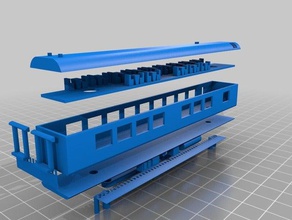 n scale south african blue train dining car 3d printing model trains n-scale 3d print model - Mito3D