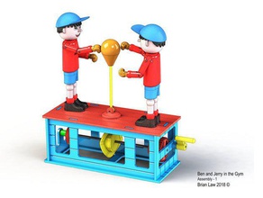 ben jerry gimnasio juguetes mecánicos autómatas autómata 3d print model - Mito3D