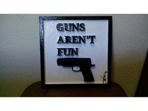 quadro guns aren't fun 3d printing frame poopybytthoole rick morty 3d print model - Mito3D