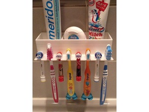 wall mountable bathroom organizer holder toothbrush head toothpaste mount 3d print model - Mito3D
