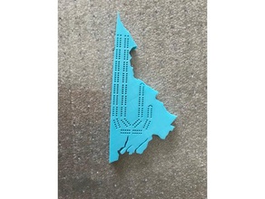 virginia shaped cribbage board toy & game accessories tournament 3d print model - Mito3D