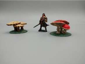 oakenspire - forest mushrooms 28mm toys & games dnd dungeon terrain mushroom underdark 3d print model - Mito3D