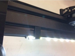 led clamp 20x20 alu profile 3d printer parts aluminium holder tevo 3d print model - Mito3D