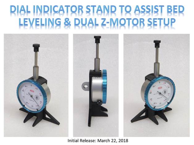 dial indicador de stand ajudar cama nivelamento e dupla z-configuração do motor Impressora 3d acessórios auto montagem tramming tronxy x5s 3D print model - Mito3D