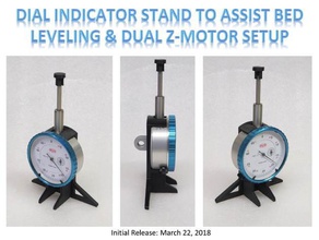 dial indicator stand assist bed leveling & dual z-motor setup 3d printer accessories auto mount tramming tronxy x5s 3d print model - Mito3D