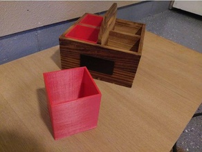 kleine rote box Haushalt camping Schreibtisch-organizer open-top-box storage 3d print model - Mito3D