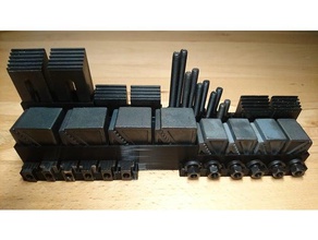 44 Stück 8mm t-Nut Klemm-set stehen Werkzeug-Halterungen & - Boxen 3d print model - Mito3D