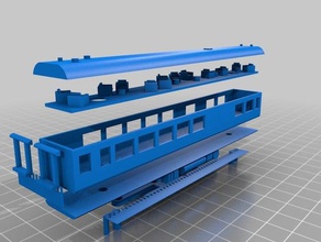 n scale south african blue train lounge car 3d printing model trains n-scale 3d print model - Mito3D
