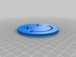 happy smiling glass mat household face smile smiley souver 3d print model - Mito3D