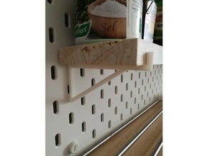 skadis wood shelf holder organization 3d print model - Mito3D