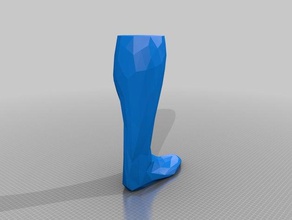 baja poli pierna derecha humana de la lowpoly a 3d print model - Mito3D