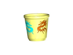cartoon dragon pot household 3d print model - Mito3D