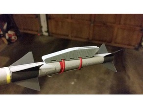 rc plane weapon pylon attachment fighter hardpoint jet missile ordinance rail 3d print model - Mito3D