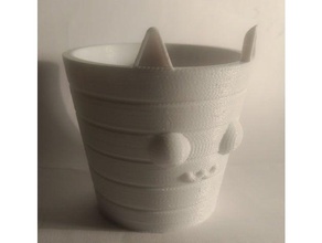 kitty cat plantador exterior e jardim 3d print model - Mito3D
