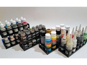 paint bottle holders art tools onshape rack 3d print model - Mito3D