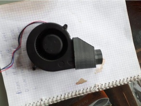 rectangular fan round output connector diy mount 3d print model - Mito3D