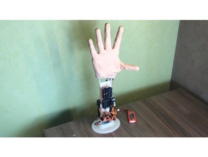 robot hand bionic prosthesis prototype robotics 3d printable arduino nano cyborg diy future futuristic human humanoid arm mechatronics prosthetics prosthetic pushbutton realistic robots servo servo's 3d print model - Mito3D