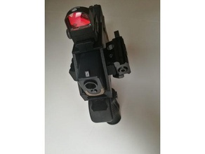 triple rail glock airsoft sport & outdoors daghe foregrip grip guns picatinny pistol rails red dot 3d print model - Mito3D