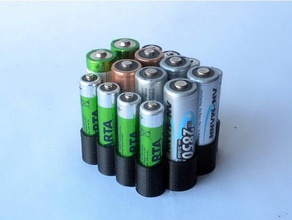 aa & aaa battery organizer organization holder lifehack 3d print model - Mito3D