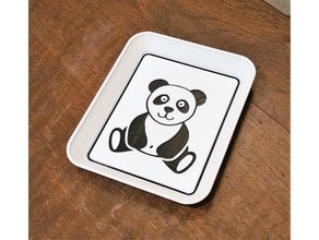 panda tepsi kaplar 3d print model - Mito3D