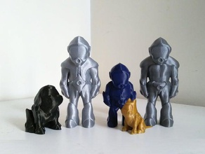 astro family models astronaut cat dog kid sculptris 3d print model - Mito3D