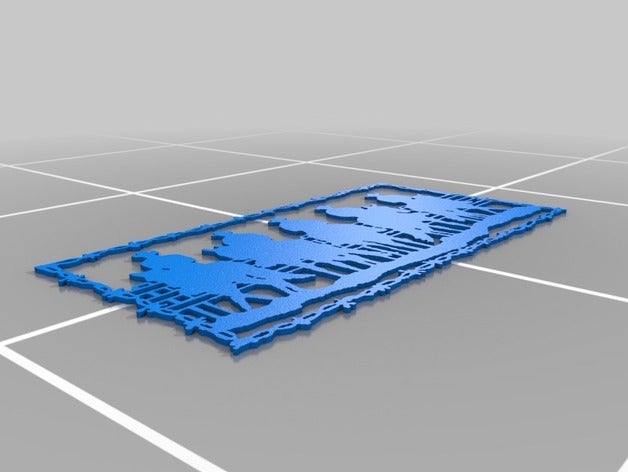 fenced silhouette 2d art 3D print model - Mito3D