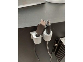 cable holder clips gadgets management charging dock smartphone usb 3d print model - Mito3D