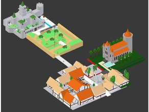 hyrule castle town low poly video games legend zelda link malon ocarina time oot 3d print model - Mito3D