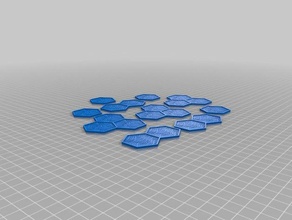 gloomhaven su hex oyunlar hexagon sıvı üç iki 3d print model - Mito3D