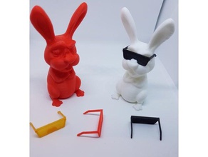 easter bunny extrudr seperate sunglasses 3d printing 3d print model - Mito3D