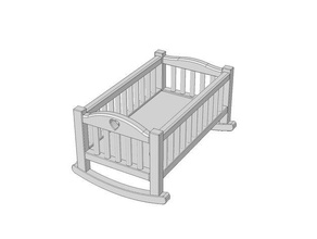 rocking cot toy & game accessories baby crib dungeon dolls 3d print model - Mito3D