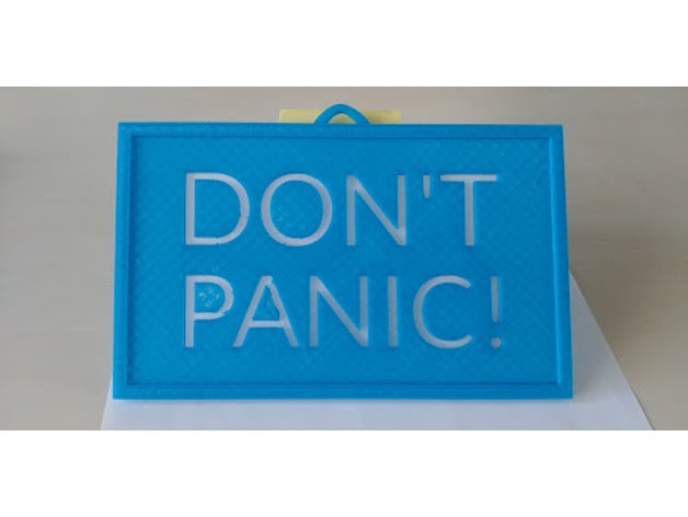 don't panic - starman's roadster decor sign spaceman 3D print model - Mito3D