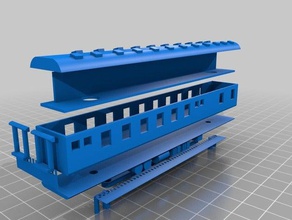 à l'échelle n sud-africain bleu de former le personnel la voiture L'impression 3d modèle train trains n-échelle échelle 3d print model - Mito3D