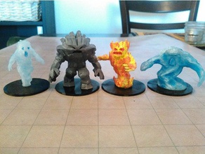 elementals games air d&d dnd dungeons & dragons earth elemental fire pathfinder water 3d print model - Mito3D