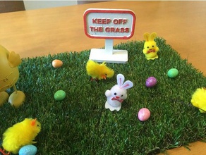 behalten Sie Weg vom gras Schilder & logos base Ostern easter egg halten sich fern sign Warnung 3d print model - Mito3D