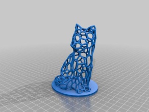 voronoi - fox Skulpturen 3d print model - Mito3D