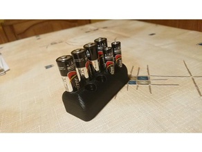 almacenamiento de la batería aa 4x & aaa organización soporte 3d print model - Mito3D