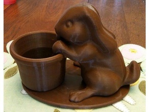 easter bunny planter animals pot rabbit spring 3d print model - Mito3D