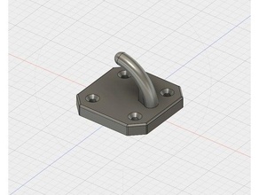 wall mounted hook household 4mm coat mount 3d print model - Mito3D