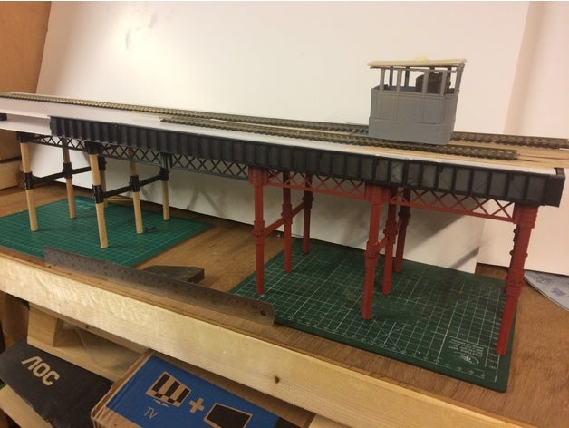 009 gn15 o-165 modelo de ferrocarril muelle apoyos vehículos ferrocarriles el puente del paisaje steampunk victoriano 3D print model - Mito3D