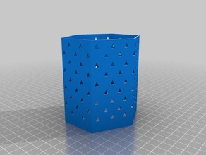 hexagon pen holder office desk toy geometrical geometry organizer pencil triangle 3d print model - Mito3D