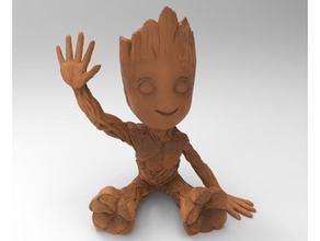 baby groot hollow sculture 3d print model - Mito3D